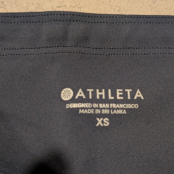 Athleta Capri Crop Leggings Stash Pockets Mesh High Rise size XS, color blue - Picture 10 of 10